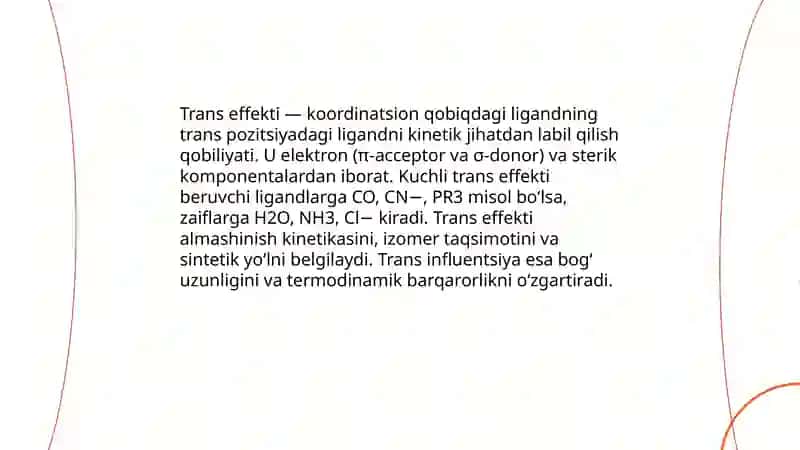 Kompleks birikmalarni eritmadagi muvozanati koordinatsion qobig'idagi logandlarning o'zaro ta'sirlashuvi 4