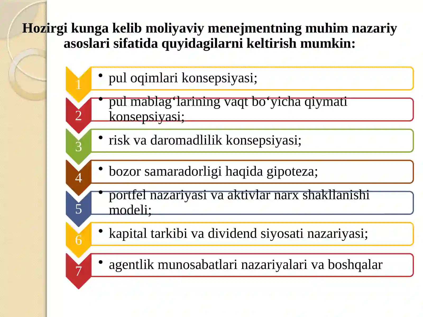 "Moliyaviy menejmentning kontseptual asoslari" 4