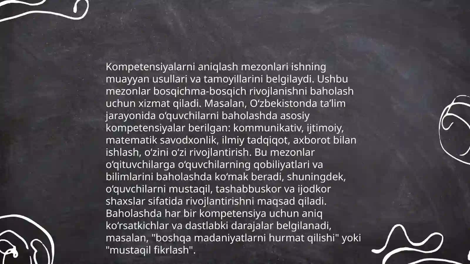 Taʼlimda baholash mazmun sohalari 2