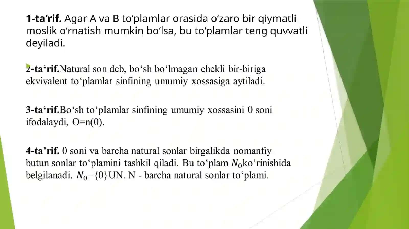 Nomanfiy butun sonlar to'plami 4