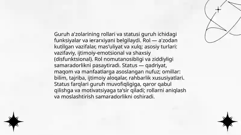 Kichik va katta guruhlar psixologiyasi 4