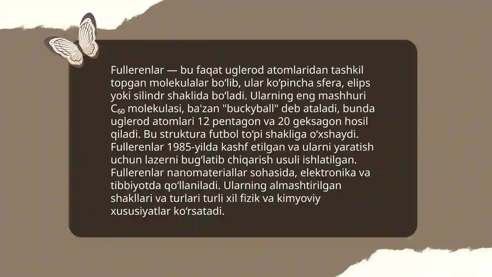 Fullerenning metalli hosilalari, xossalari va tuzulishi 4