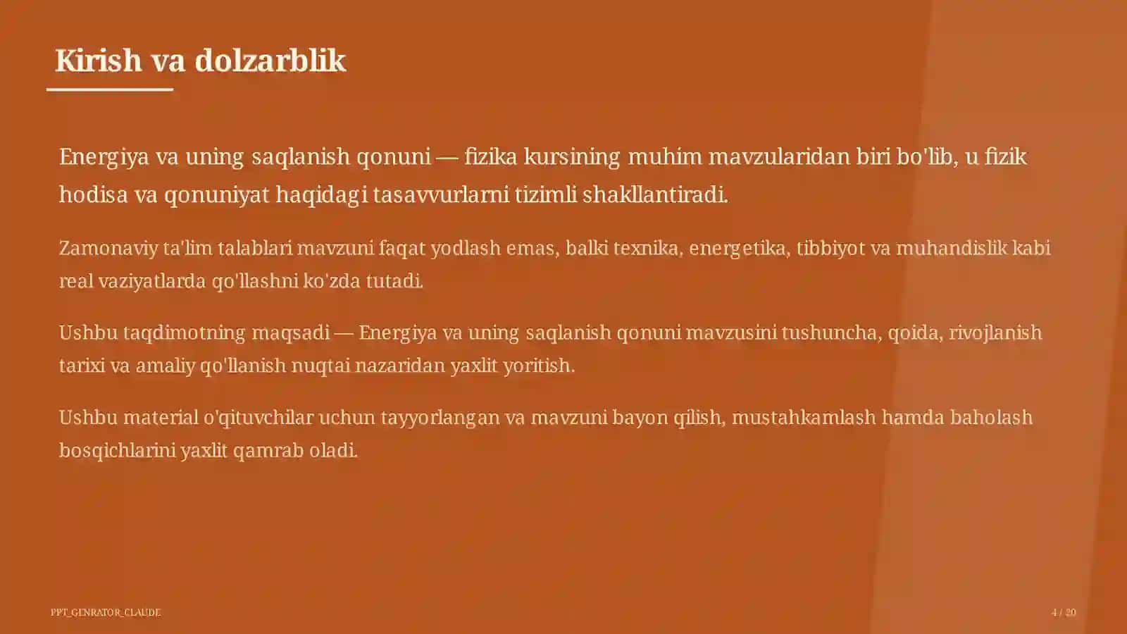 Energiya va uning saqlanish qonuni (7-sinf) 4