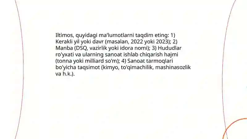 Umumiy sanoat mahsulotlari ishlab chiqarishni statistik tahlil qilish 4