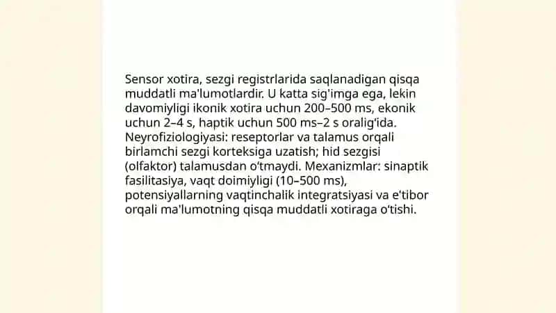 Xotira haqida tushuncha va uning nerv fiziologik xususiyatlari 4