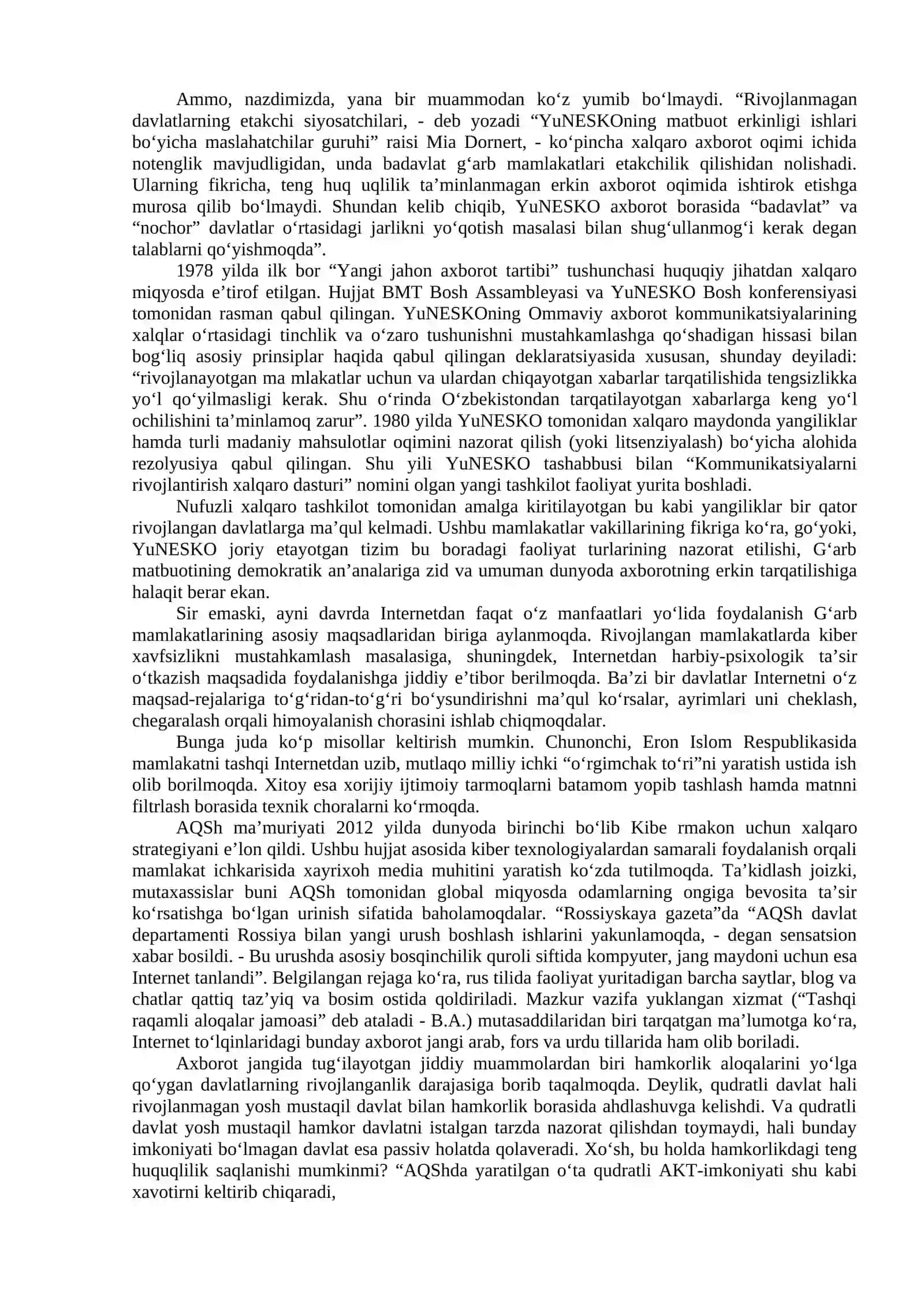 Jahon media va axborot makonida raqobat muhiti 4