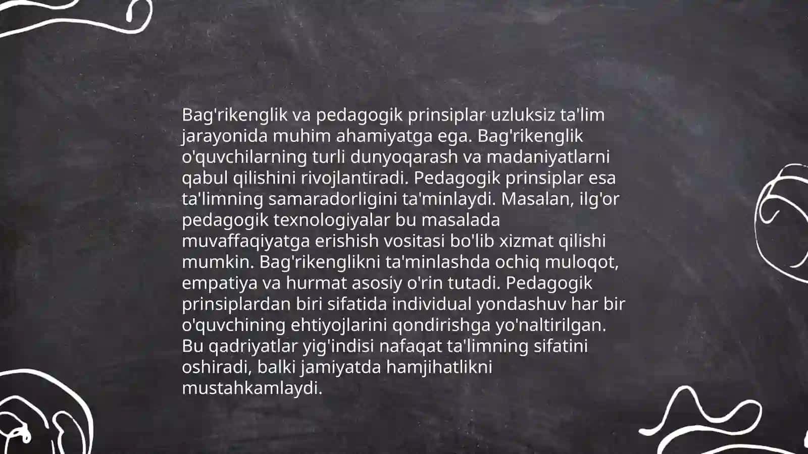 Pedagogik faoliyatida baģrikenglikning mohiyati 4