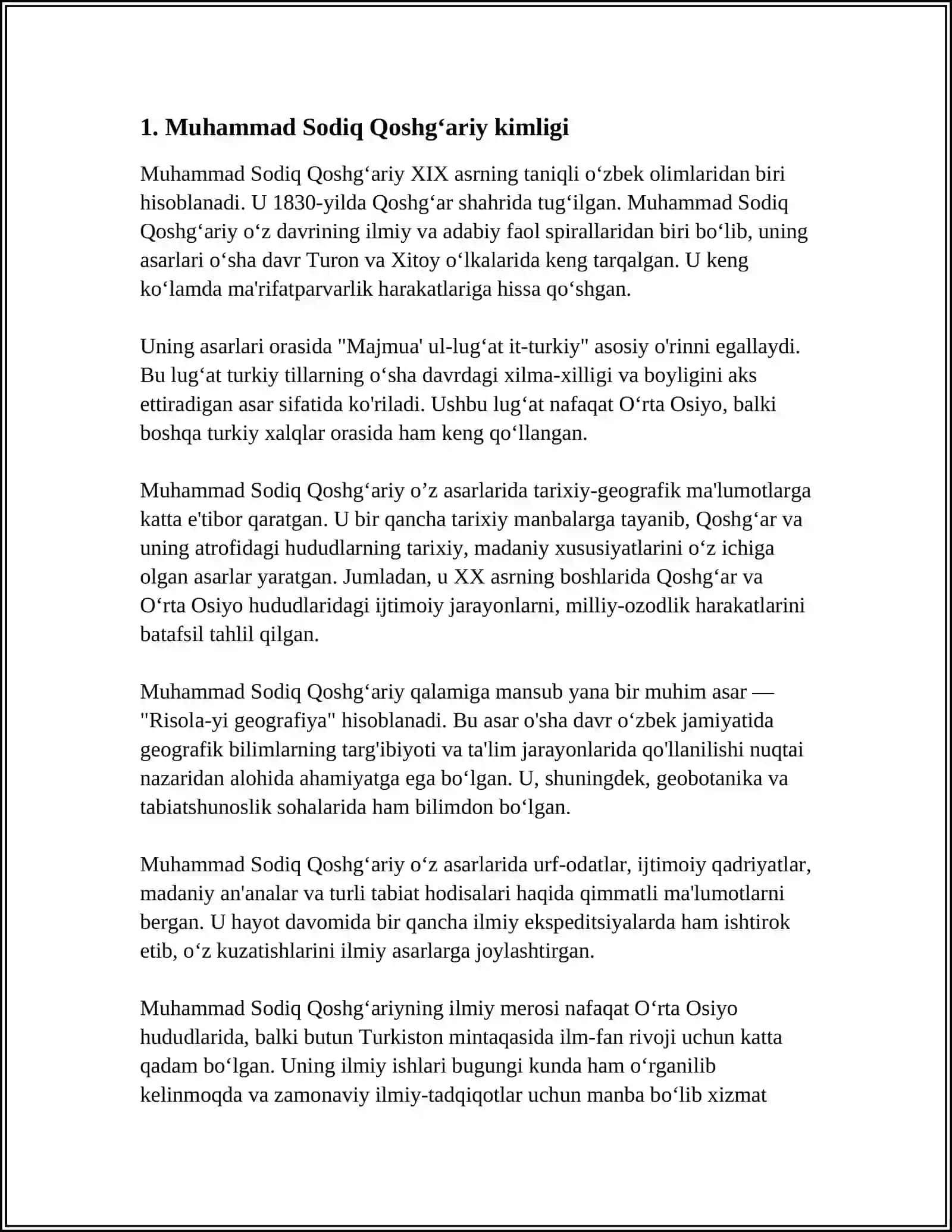 MUHAMMAD SODIQ QOSHGʻARIYNING "ODOB-AS SOLIHIN" ASARI TAHLILI 4