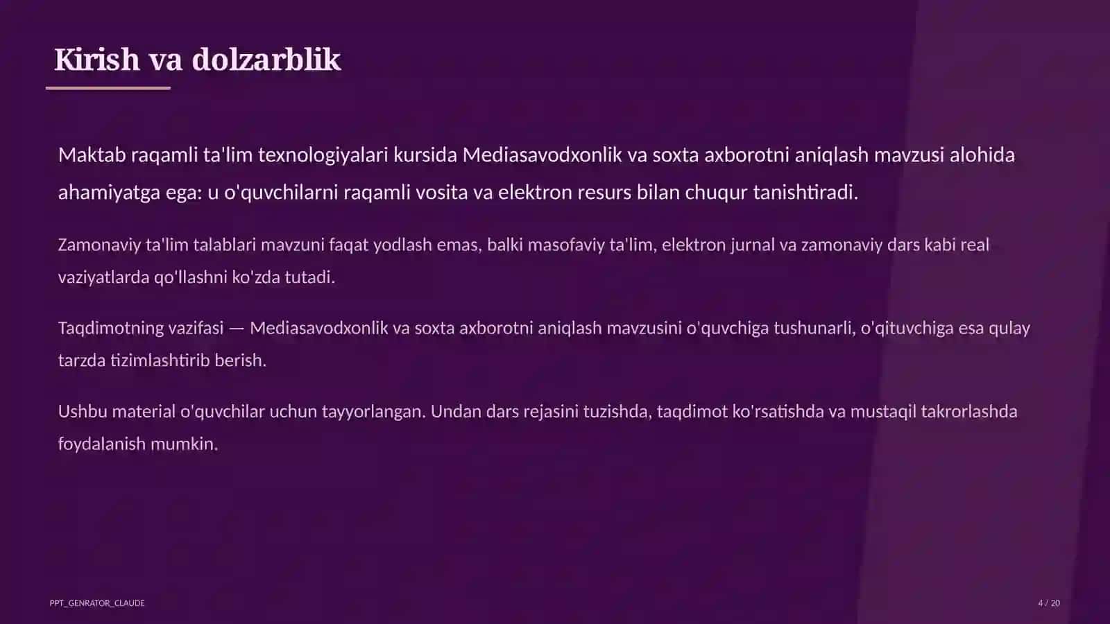 Mediasavodxonlik va soxta axborotni aniqlash 1