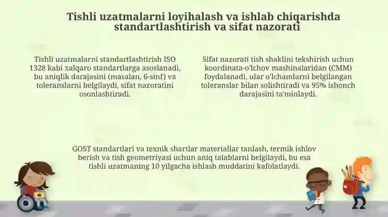 Tishli uzatmalarning o'zaro almashuvchanligi va ularning joizlik va o'tqazishlar tizimi 4