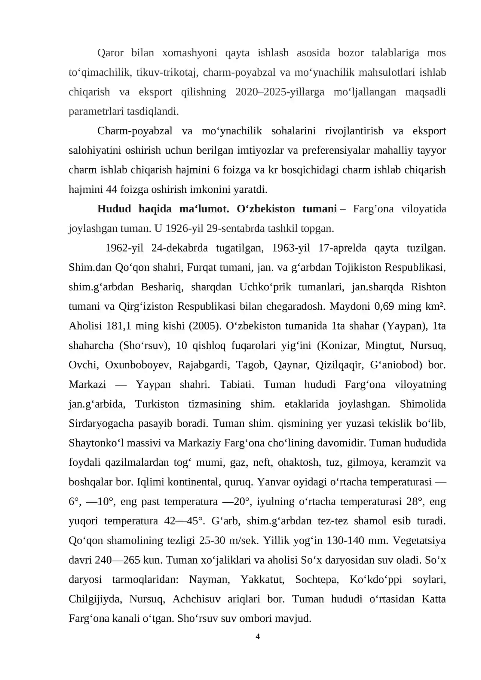 Samarqand viloyati Oqdaryo tumanida satin nanbuk assortimentdagi to‘qima ishlab chiqarish korxonasini loyihalash 4