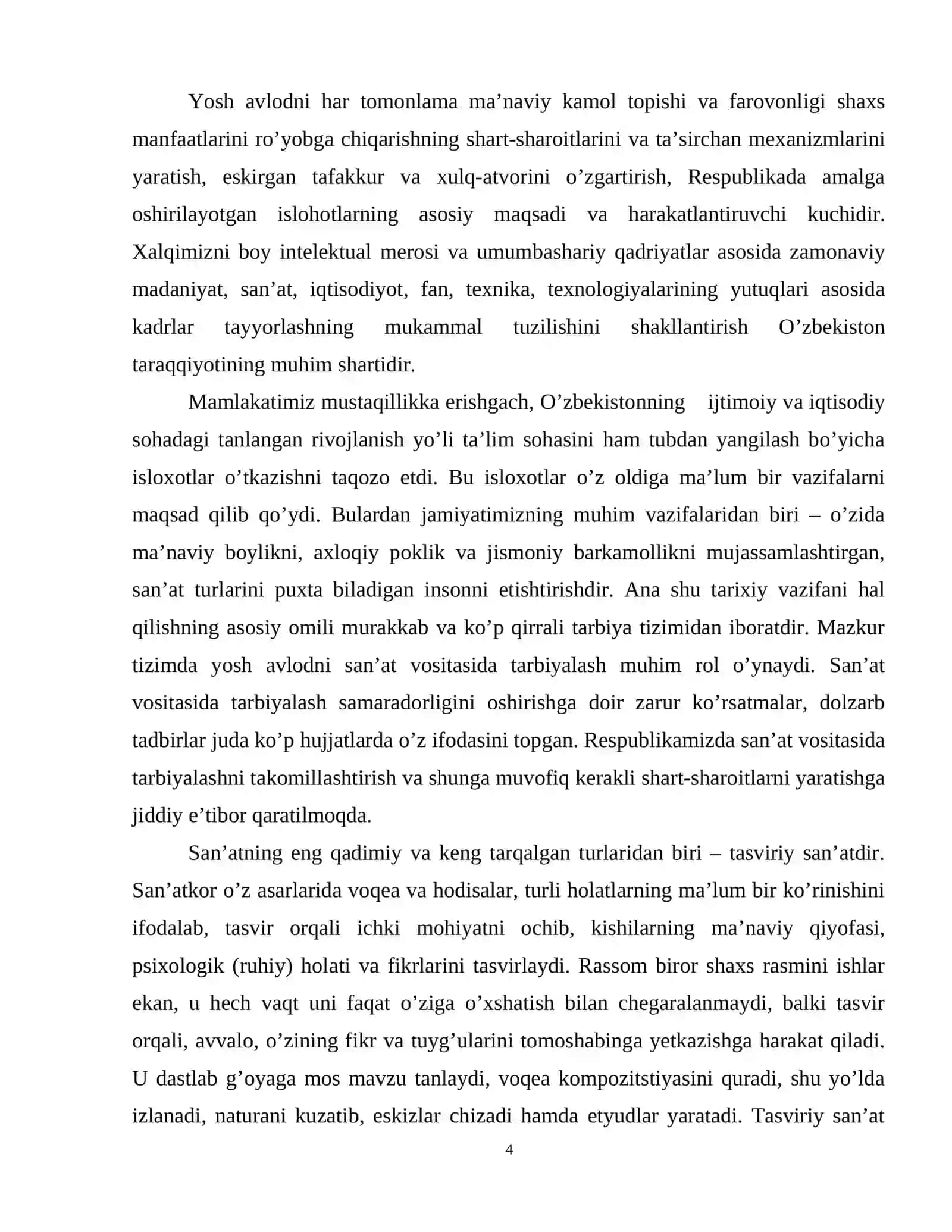 Eski shahar ko`chalarini tarixiy voqeylikda aks ettirish (moybo`yoqda) Bitiruv malakaviy ishi 4