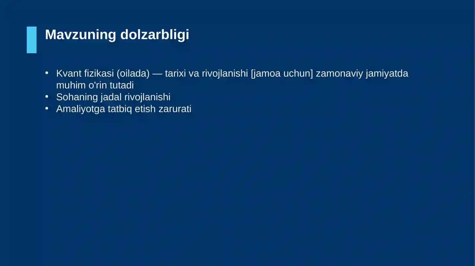 Kvant fizikasi (oilada) — tarixi va rivojlanishi [jamoa uchun] 4