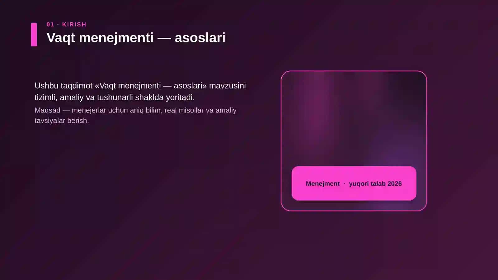 Vaqt menejmenti — asoslari 4