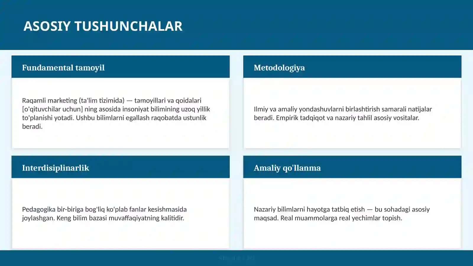 Raqamli marketing (ta'lim tizimida) — Tamoyillari va qoidalari [O'qituvchilar uchun] 4