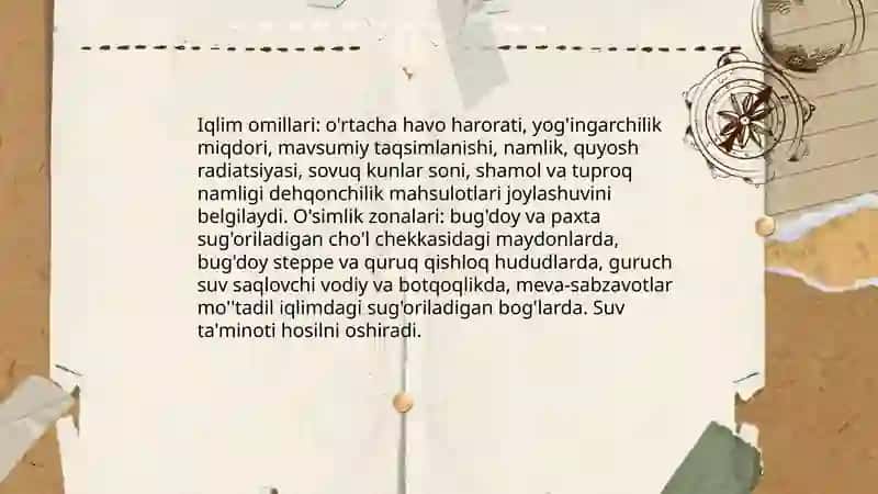 Sanoat va qishloq xojaligi geografiyasi fanining dehqonchilik tarmogʼi 4