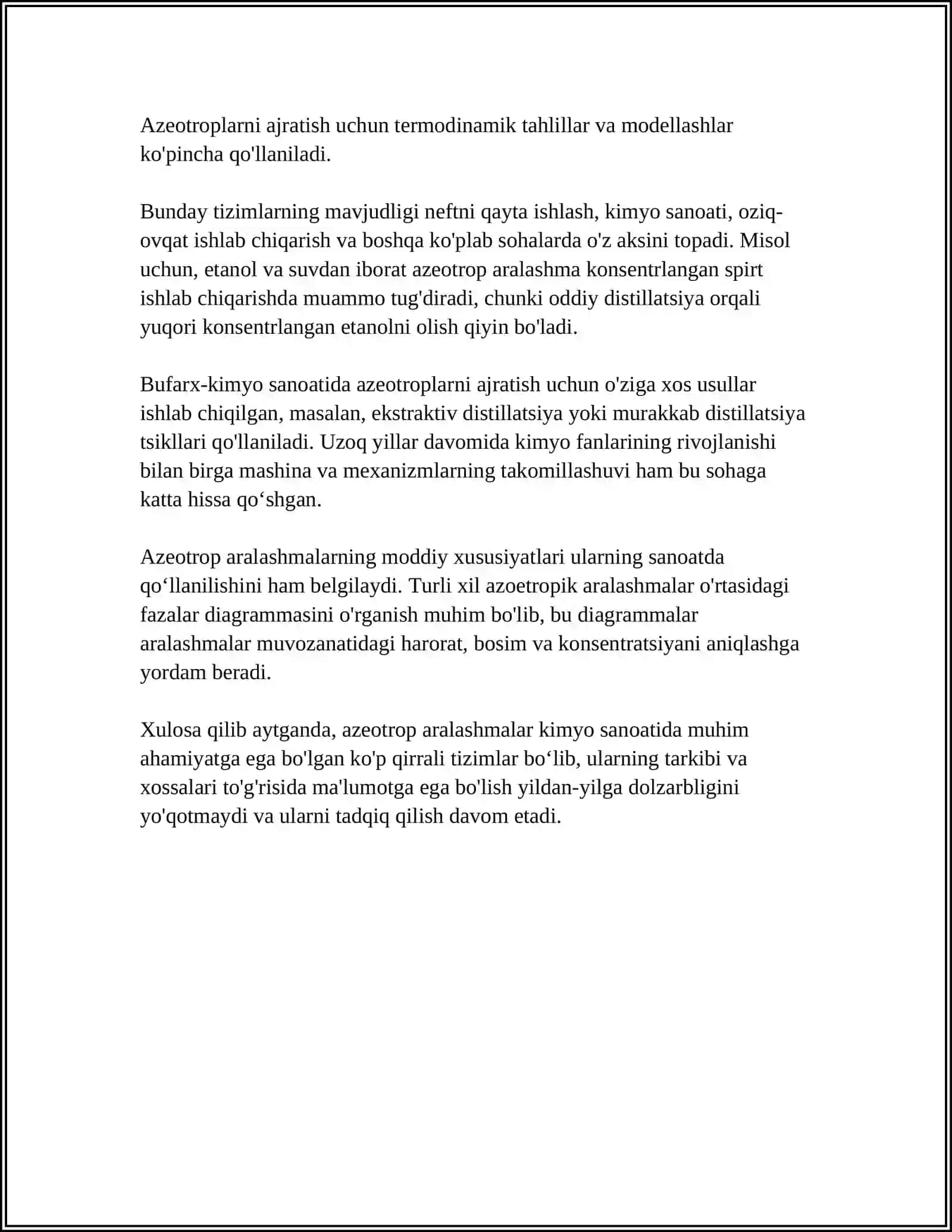 AZEOTROP ERITMALARNI AJRATISH 4