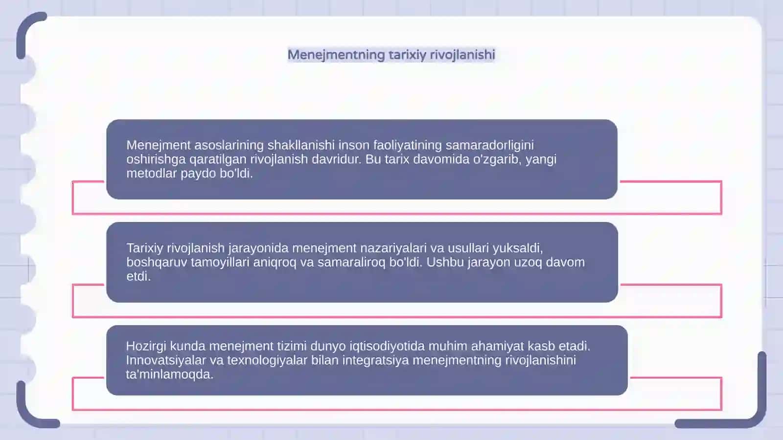 Menejment asoslarining shakllanish va rivojlanishi 4
