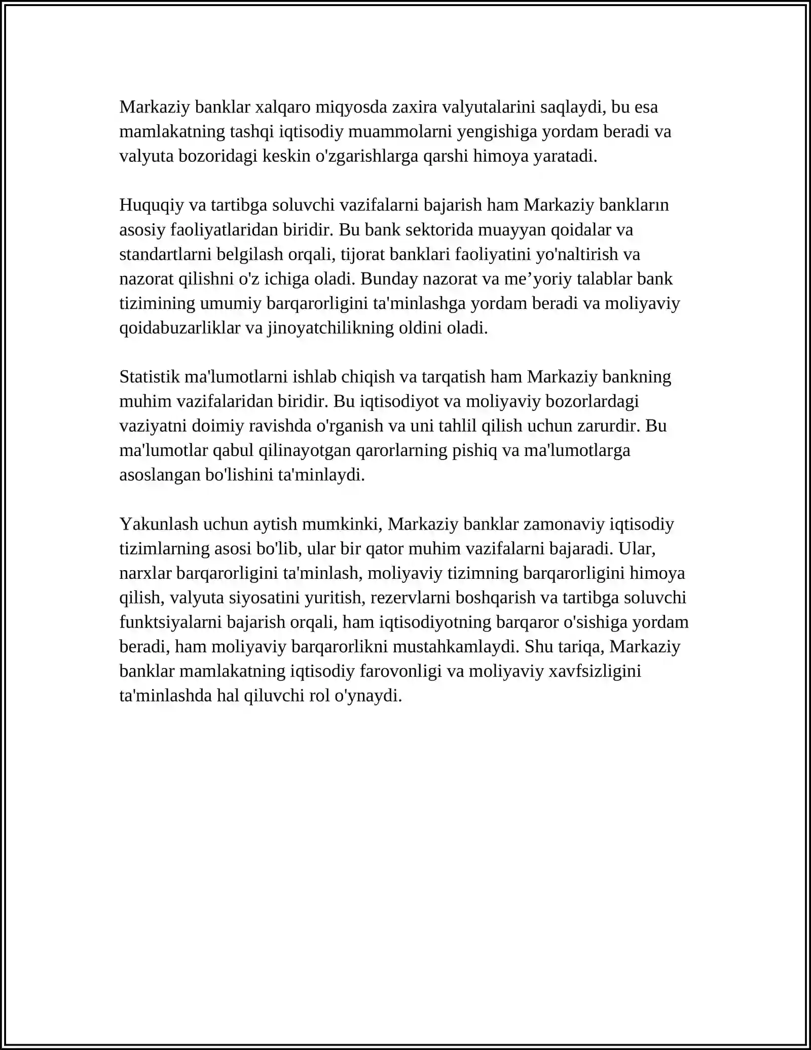 MARKAZIY BANKNING PUL KREDIT SIYOSATI FUNKSIYASI 4