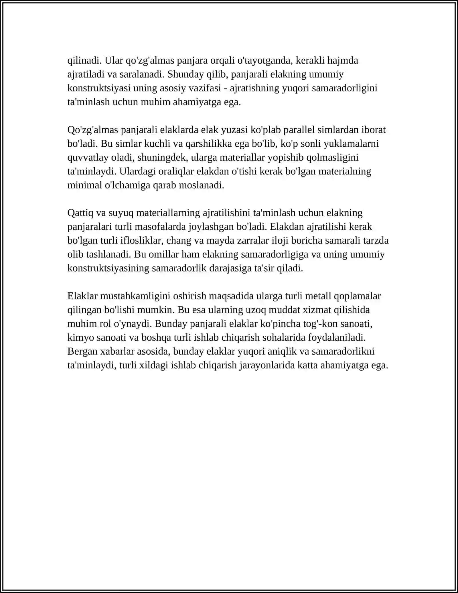 QO'ZG'ALMAS PANJARALI ELAKLAR TUZULISHI 4