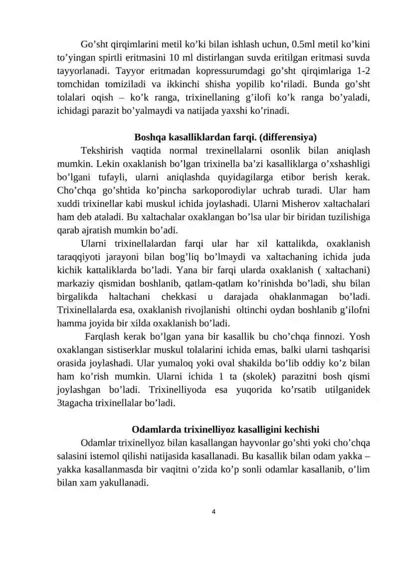 Invazion kasalliklarda oziq – ovqat maxsulotlarini VSEsi. 4