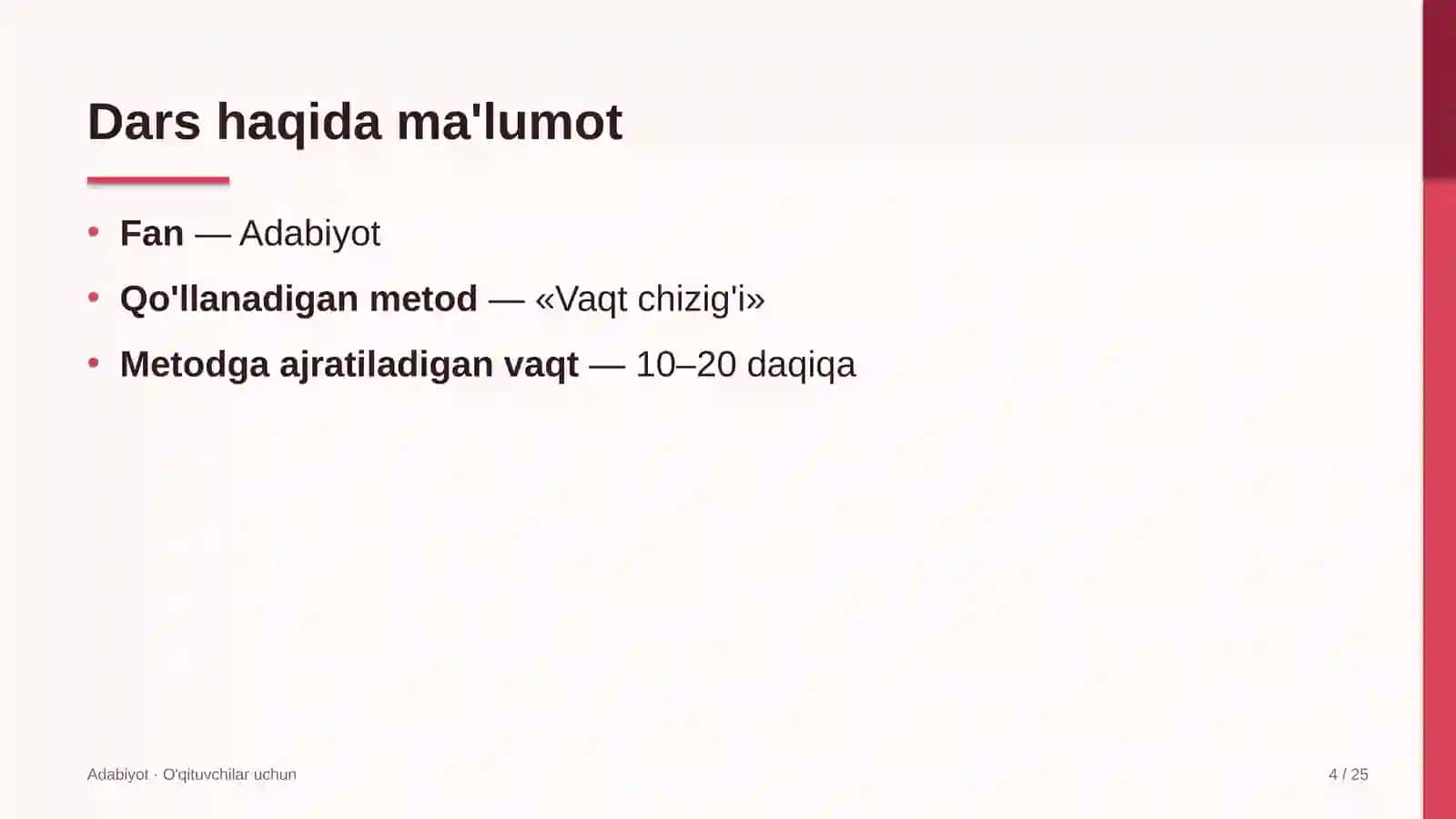 adabiyot darslarida vaqt chizig'i metodidan foydalanish 4117 4