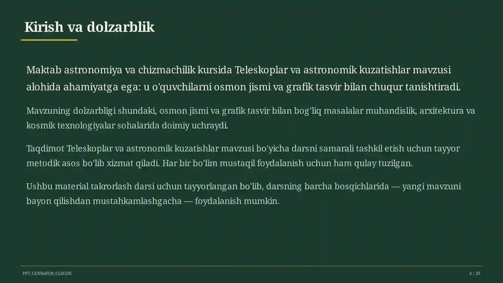 Astronomiya va chizmachilik (8–11) 4