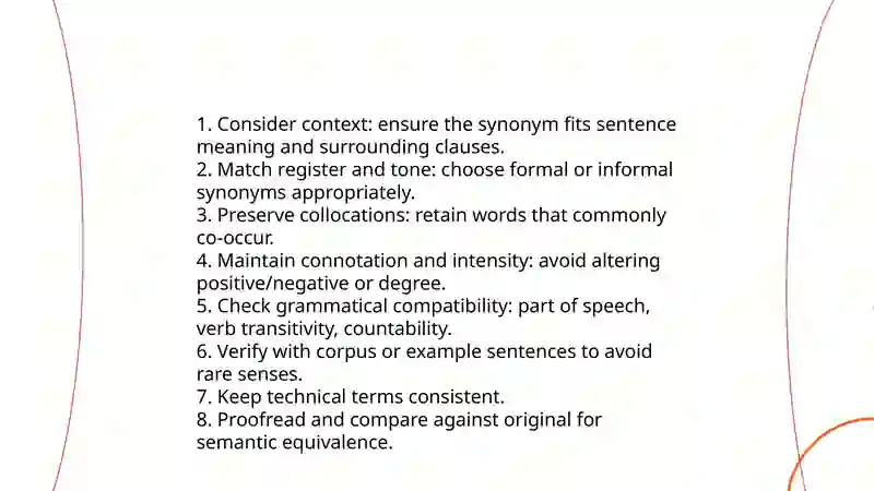 Paraphrasing using synonyms 4