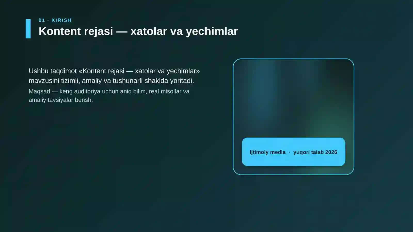 Kontent rejasi — xatolar va yechimlar 2