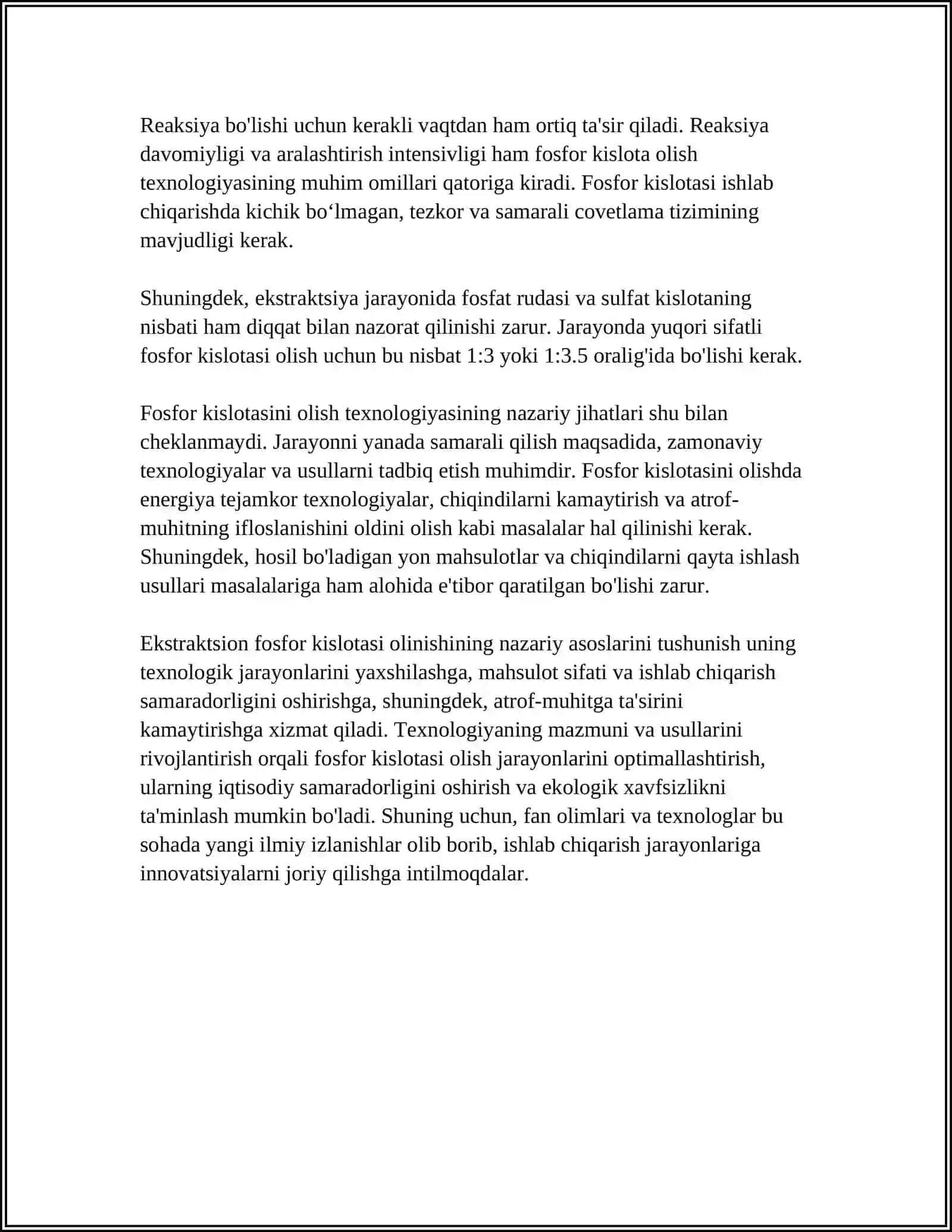 EKSTRAKTSION FOSFOR KISLATASI OLISH TEXNOLOGIYASI FANINING MAZMUNI PREDMETI VA METODI 4