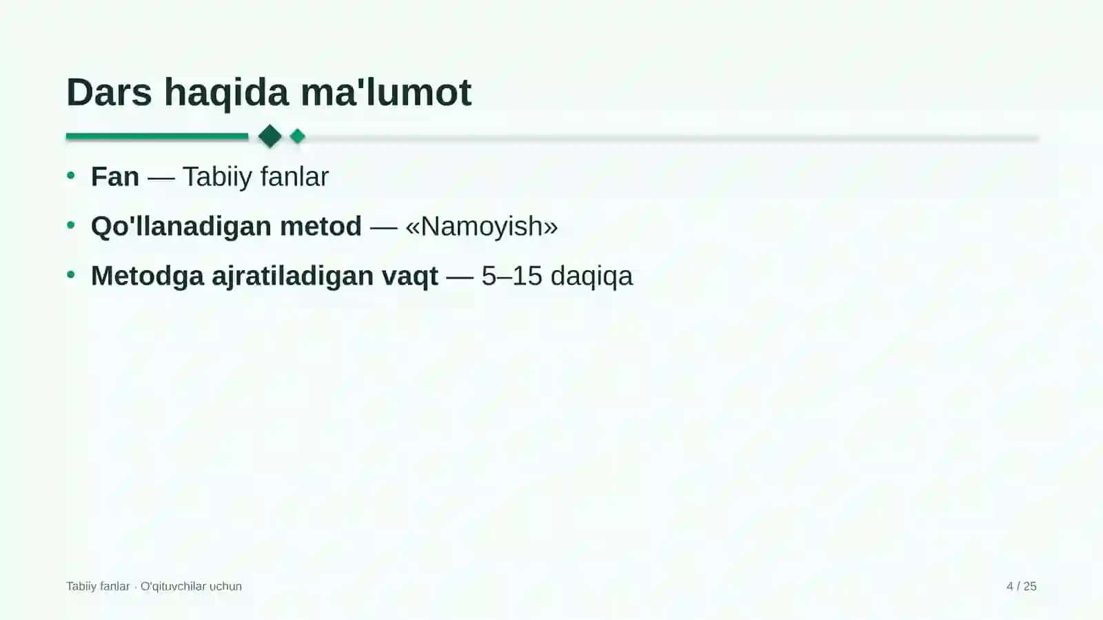 tabiiy fanlar darslarida namoyish metodidan foydalanish 1205 4