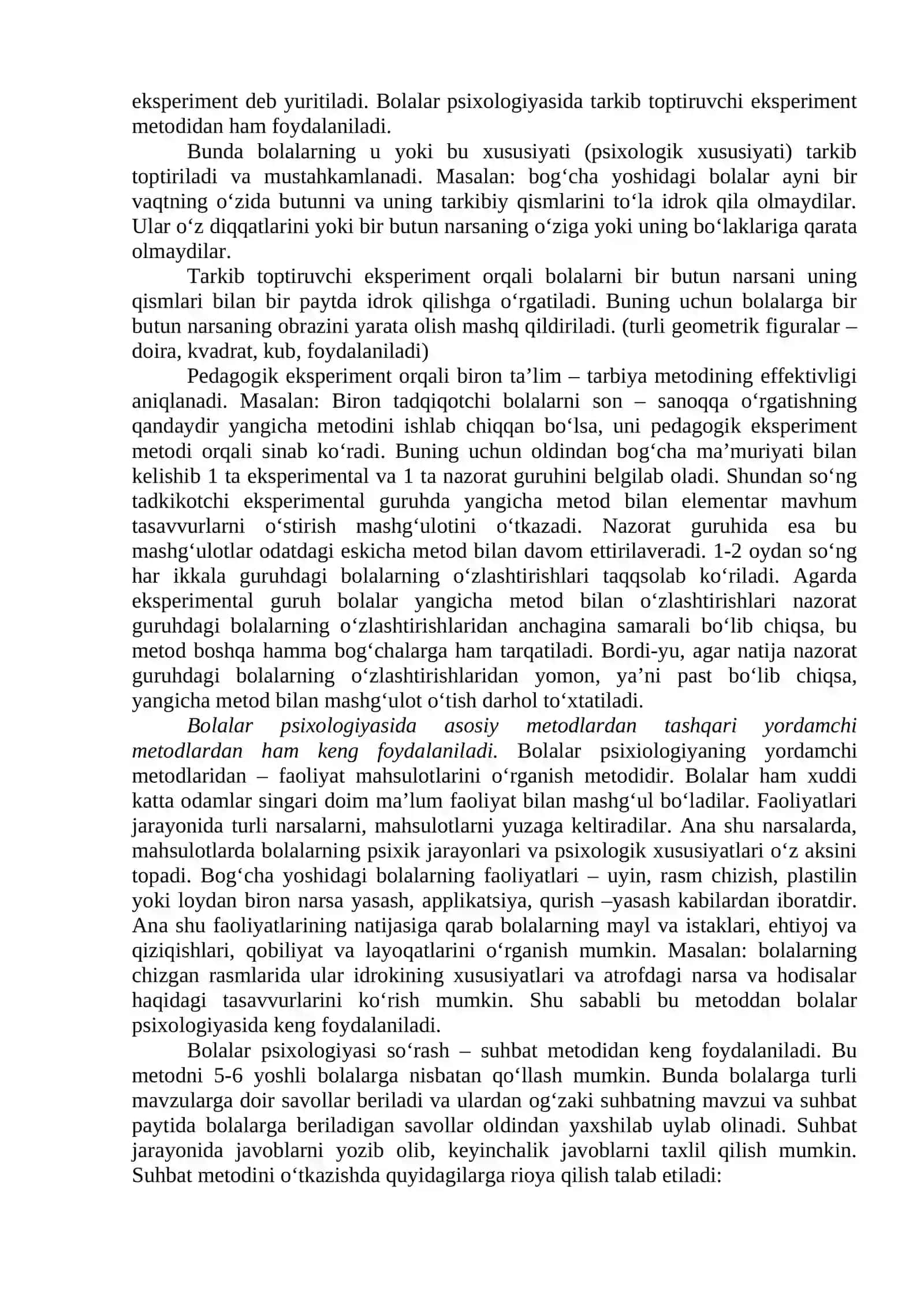 Bolalar psixologiyasi fanining metodlari 4