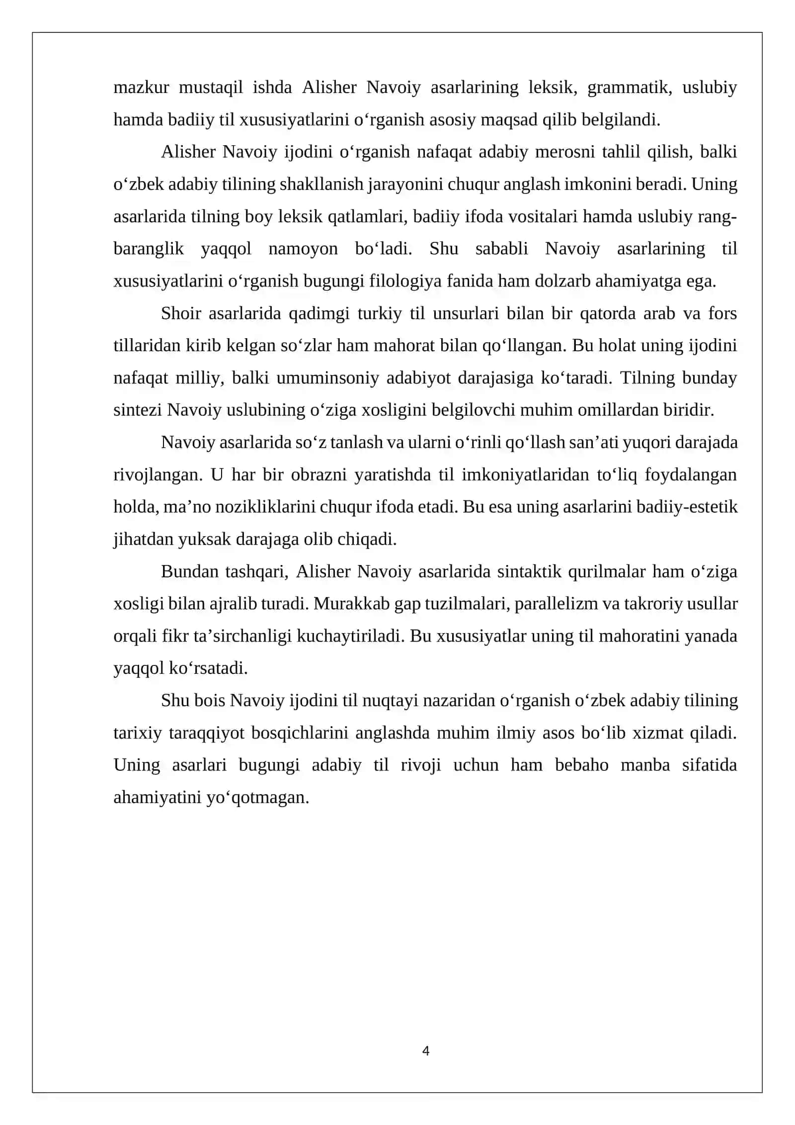 ALISHER NAVOIY ASARLARINING TIL XUSUSIYATLARI 4