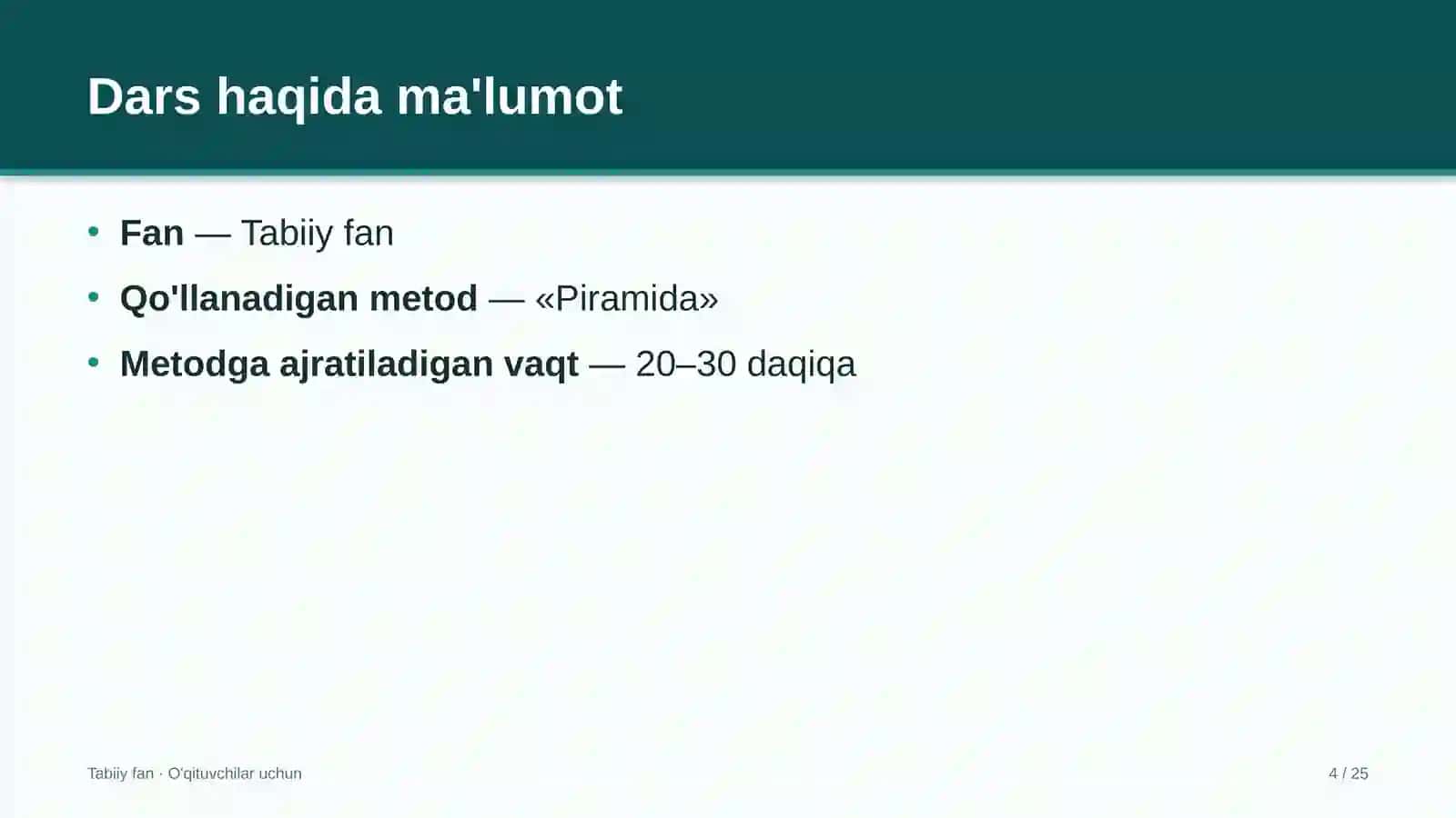 tabiiy fan darslarida piramida metodidan foydalanish 9536 4