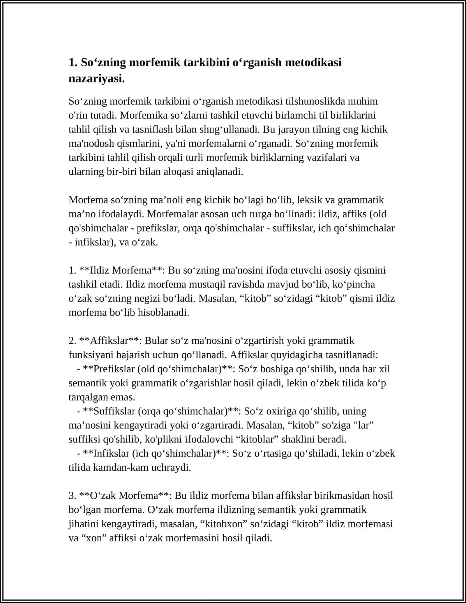 SOʻZNING MORFEMIK TARKIBINI OʻRGANISH METODIKASI 4