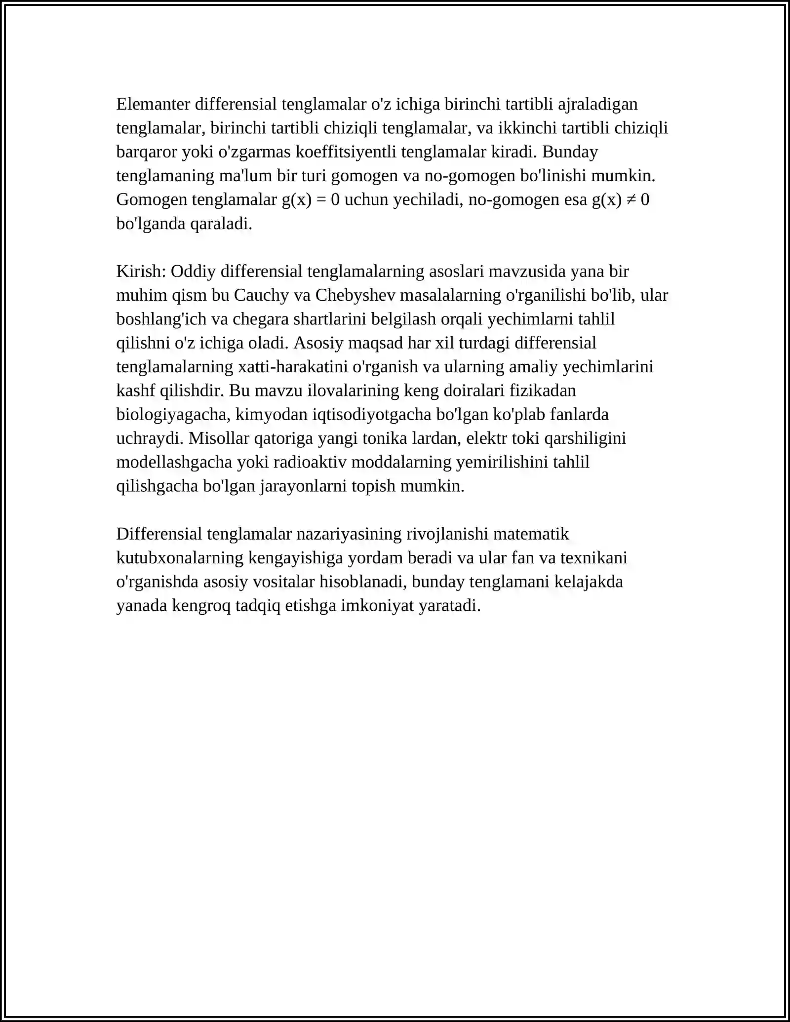 ODDIY DIFFERENSIAL TENGLAMALAR 4