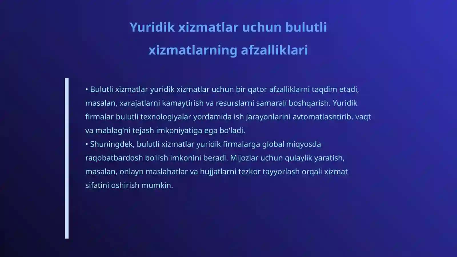 Yuridik xizmatda bulutli xizmatlardan foydalanishning huquqiy jihatlari 4