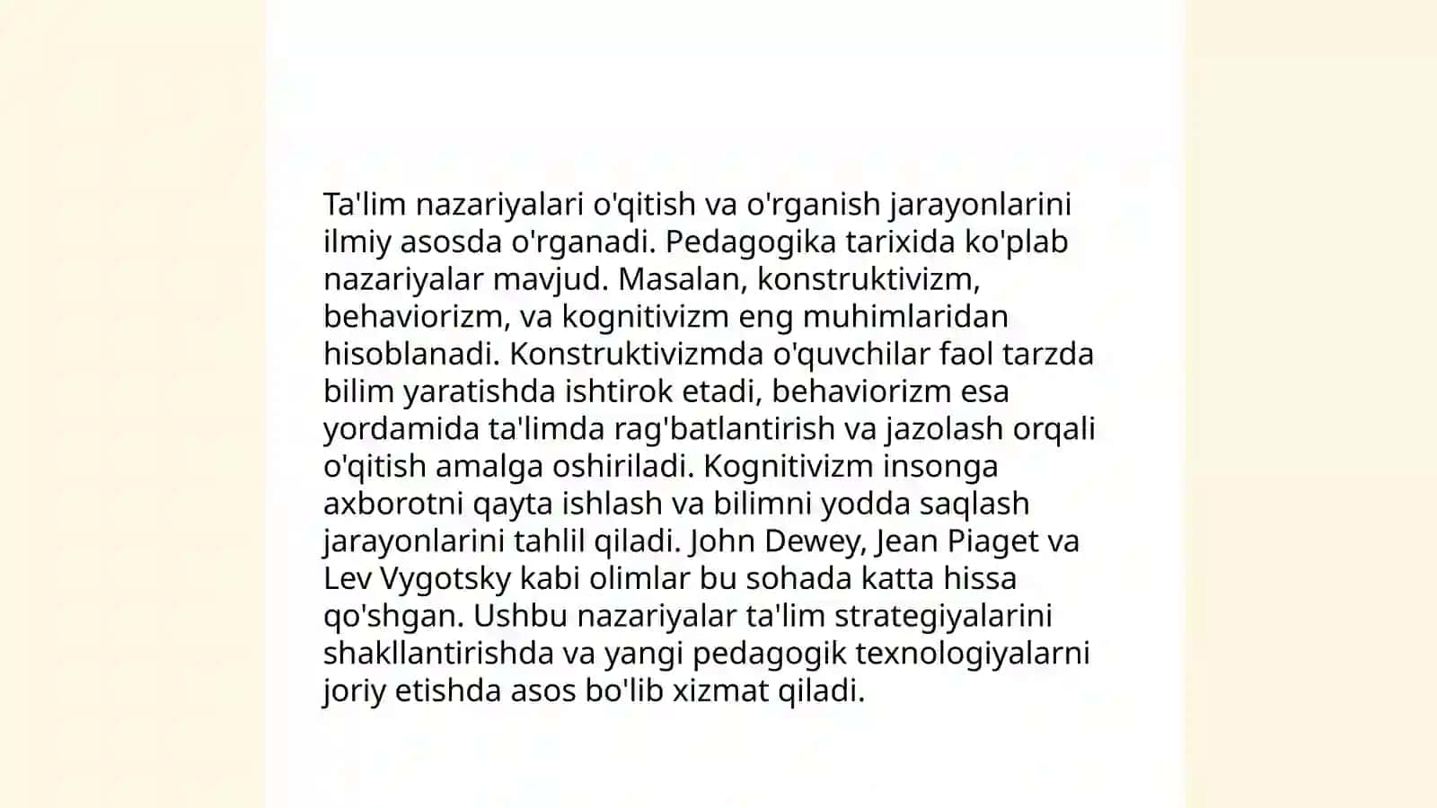 Didaktika ta'lim nazariyasi sifatida.Ta'lim paradigmalari 4