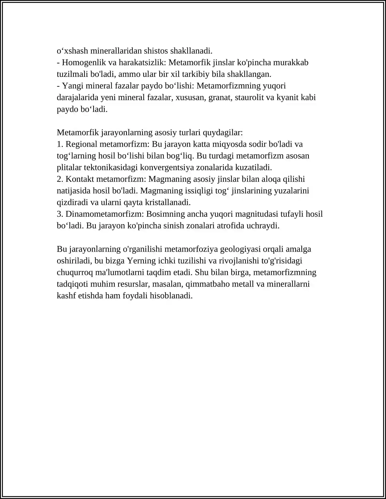 METAMORFIK JARAYONLAR GEOKIMYOSI 4