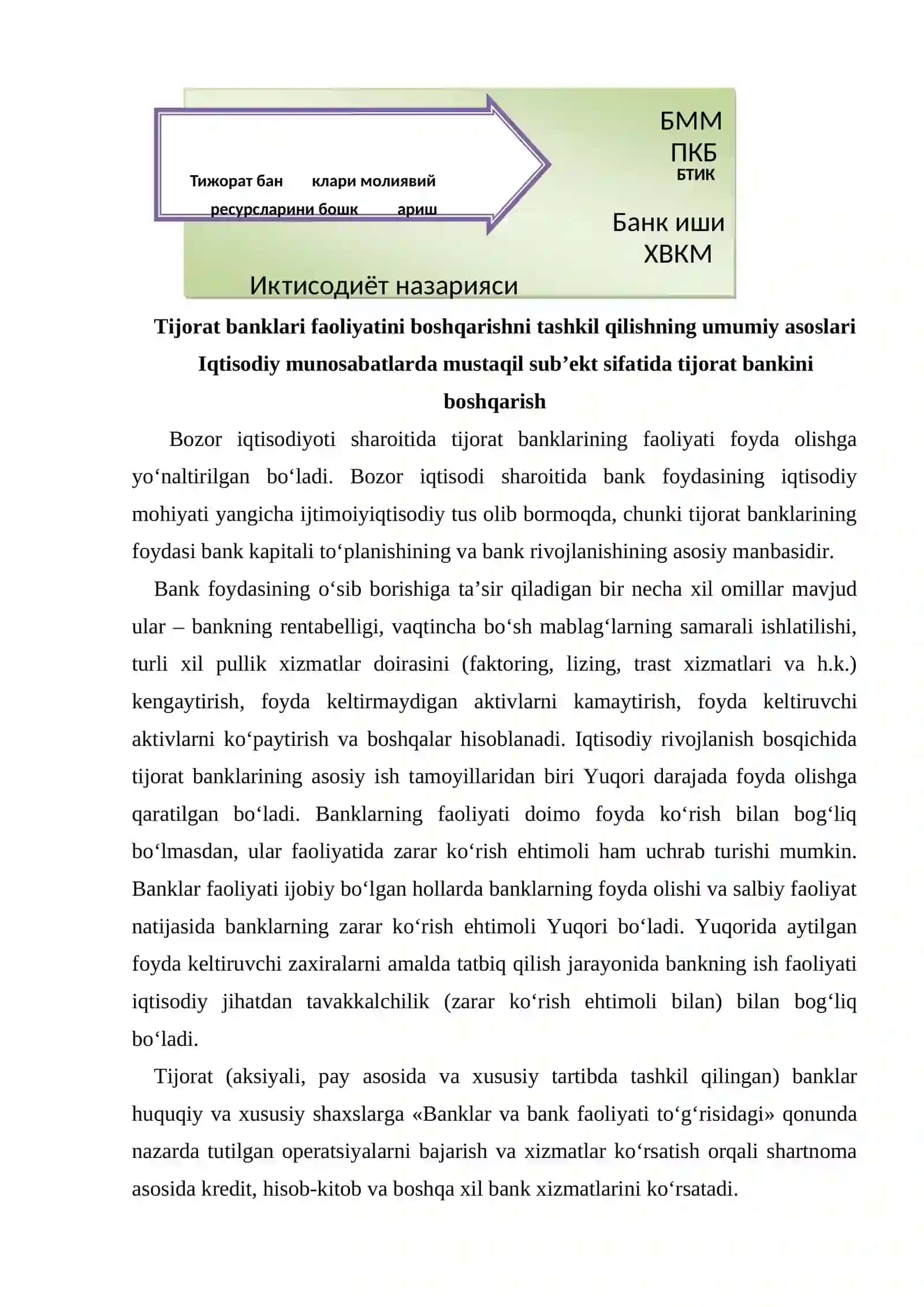 Tijorat banklari resurslarini boshqarish fanining predmeti metodi va vazifalari 4