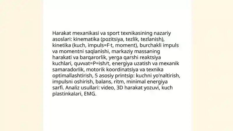 Sportning nazariy asoslari. Sport musobaqalari va sportchilarni tayyorlash tizimi 4