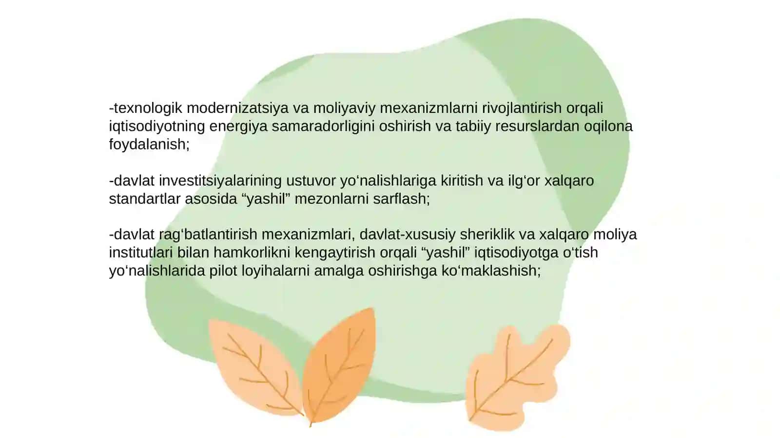 Yashil iqtisodiyotga o’tish strategiyasi 4