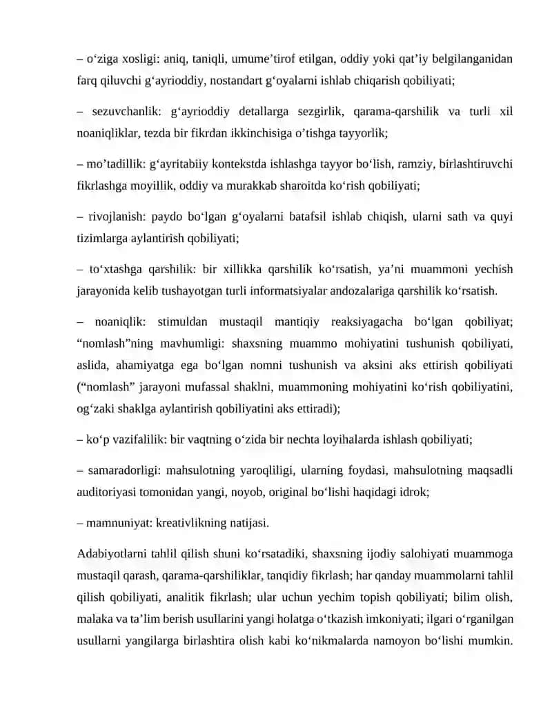 BOʻLAJAK MAKTABGACHA TAʼLIM PEDAGOGLARINI KREATIV QOBILIYATLARINI RIVOJLANTIRISH. 4