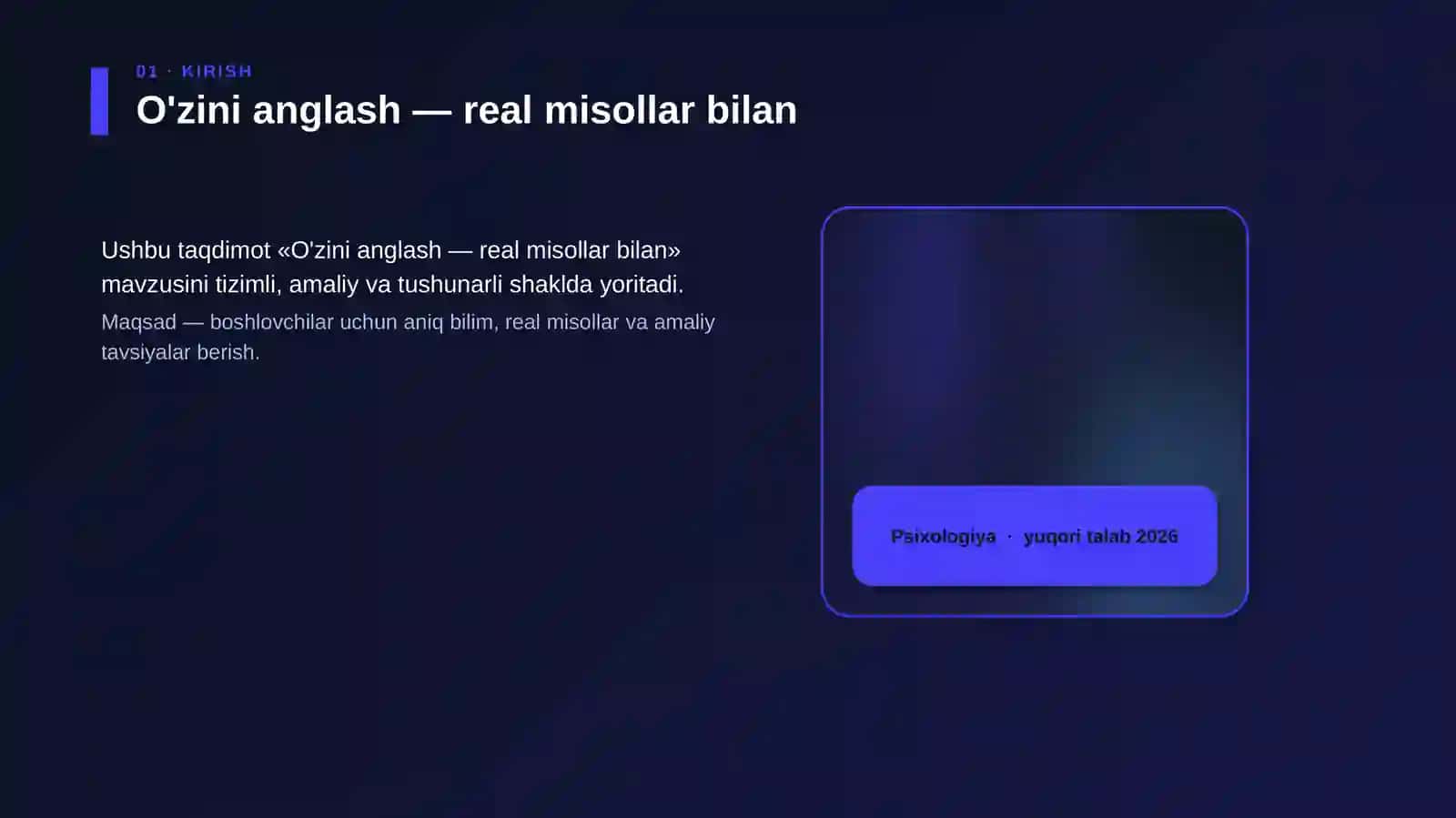O'zini anglash — real misollar bilan 4
