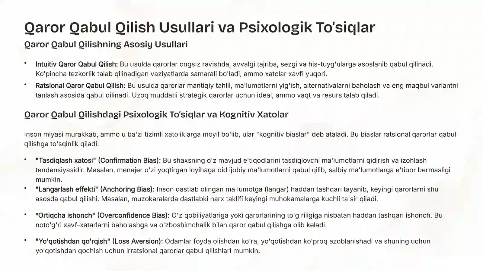 Boshqaruvda Qaror Qabul Qilish Jarayonida Psixologik Omillar 4