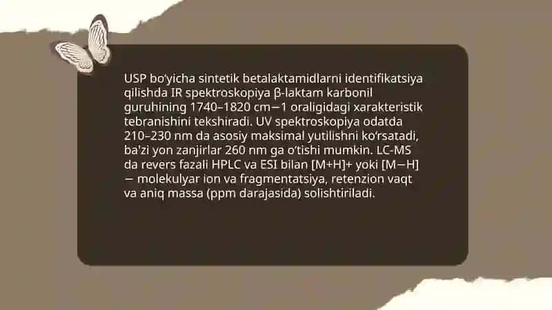 Amerika farmakopeyasi tarkibiga kirgan Sintetik betalaktamidlar tahlili 4