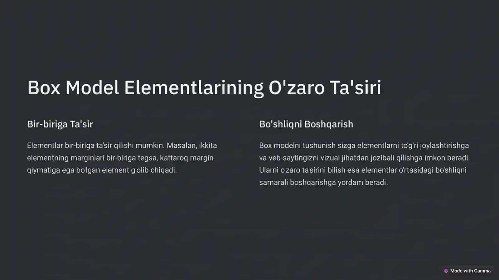 CSS Box Modeli va Styling 4
