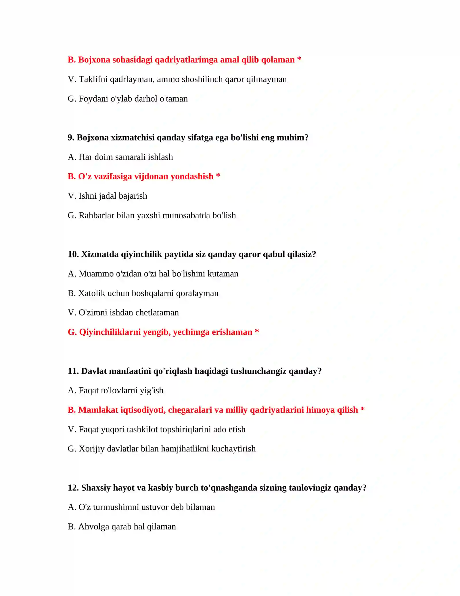 Bojxona test savollari 300 ta 4