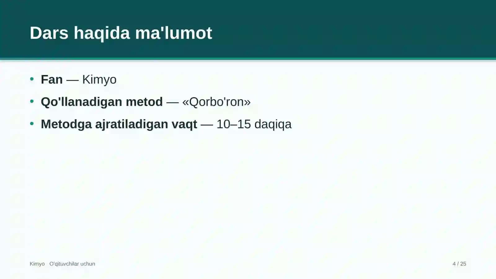 kimyo darslarida qorbo'ron metodidan foydalanish 8758 4