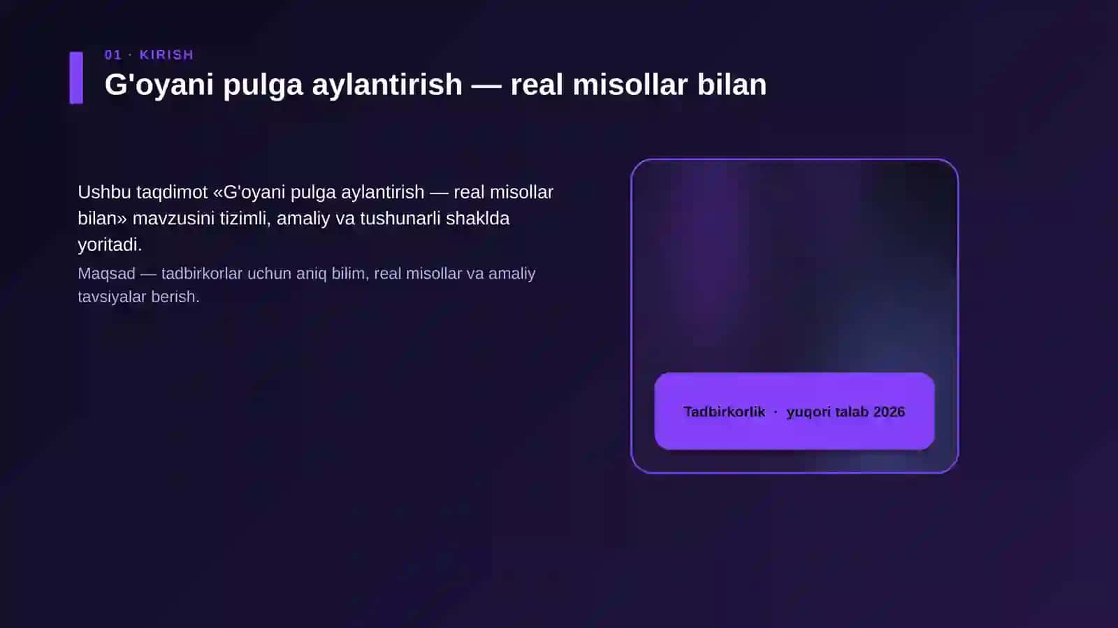 G'oyani pulga aylantirish — real misollar bilan 4